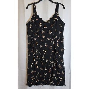 Market & Spruce Beatriz Dress Womens 1X Stitch Fix Ditsy Floral Smocked Pockets